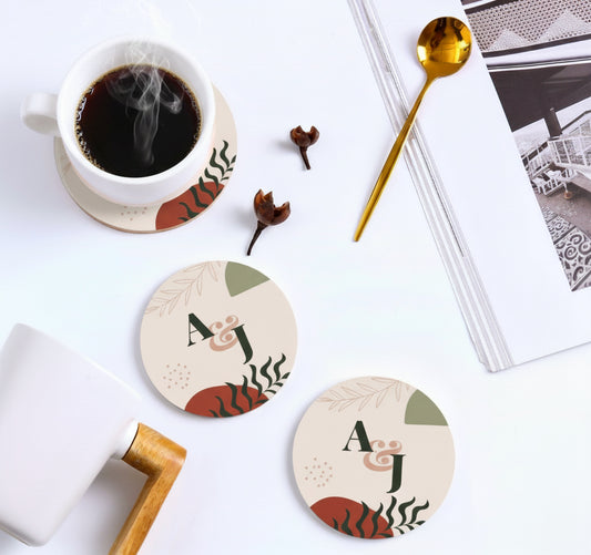 Posavasos Personalizable de cartón con Base de Corcho (10 cm)