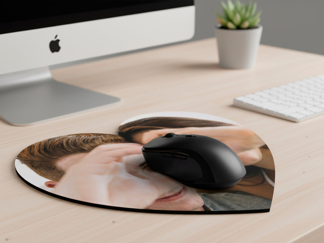 Alfombrilla de ratón personalizada – Rectangular, redonda o corazón