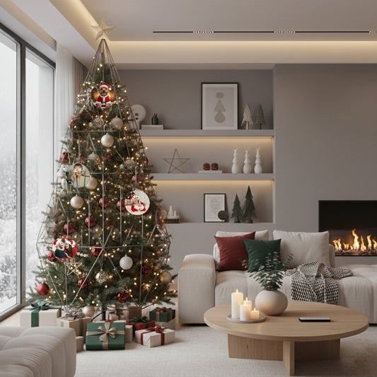 Adorno circular de Navidad personalizada – Plana 8 cm