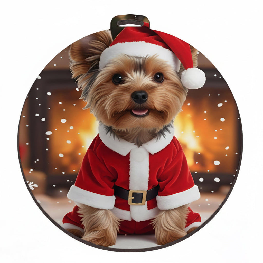 Adorno circular de Navidad personalizada – Plana 8 cm