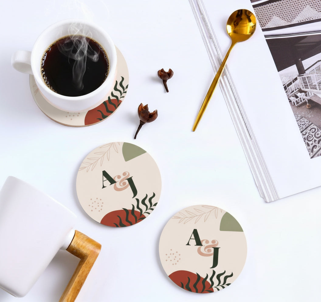 Posavasos Personalizable de cartón con Base de Corcho (10 cm)